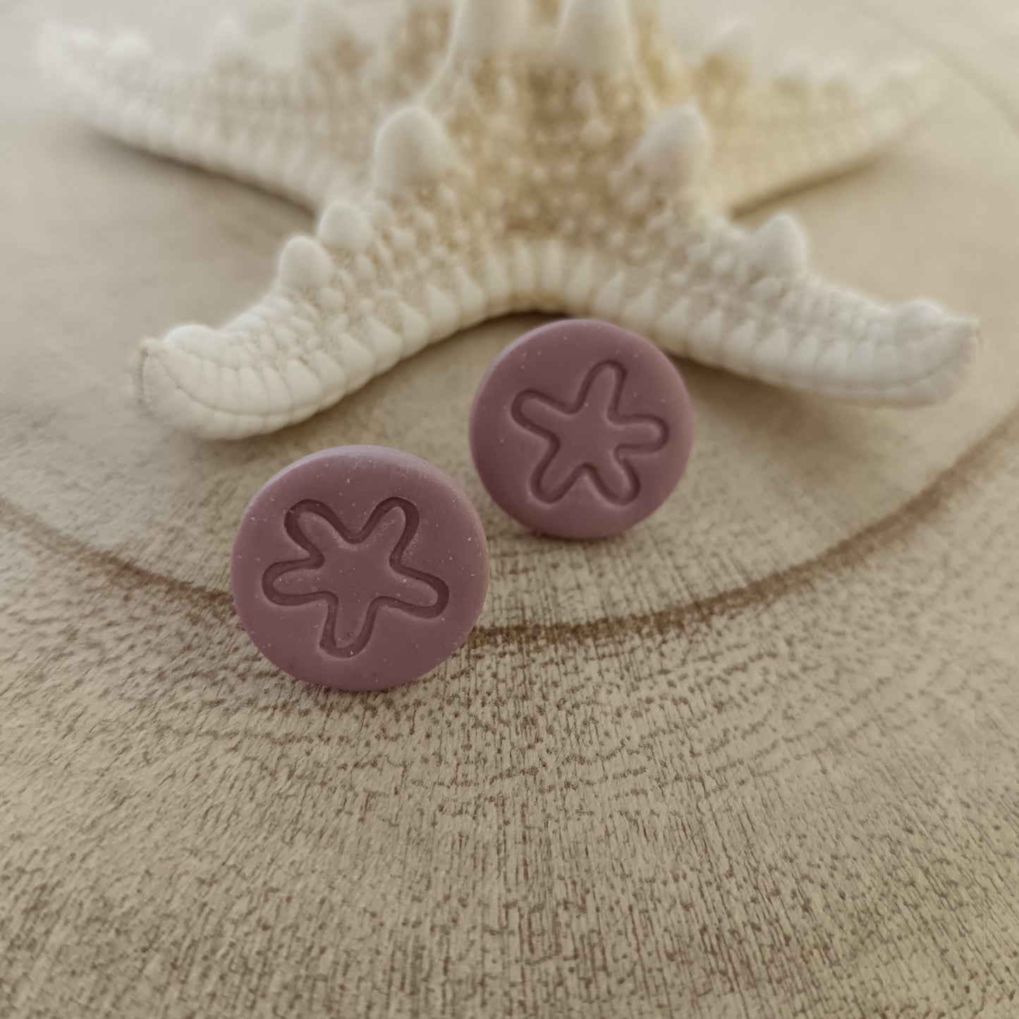 Sand Dollar Dusky Pink Stud Earrings