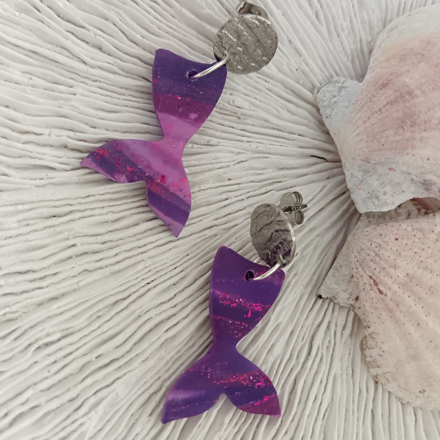 Mermaid Purple Ombre Stud Earrings