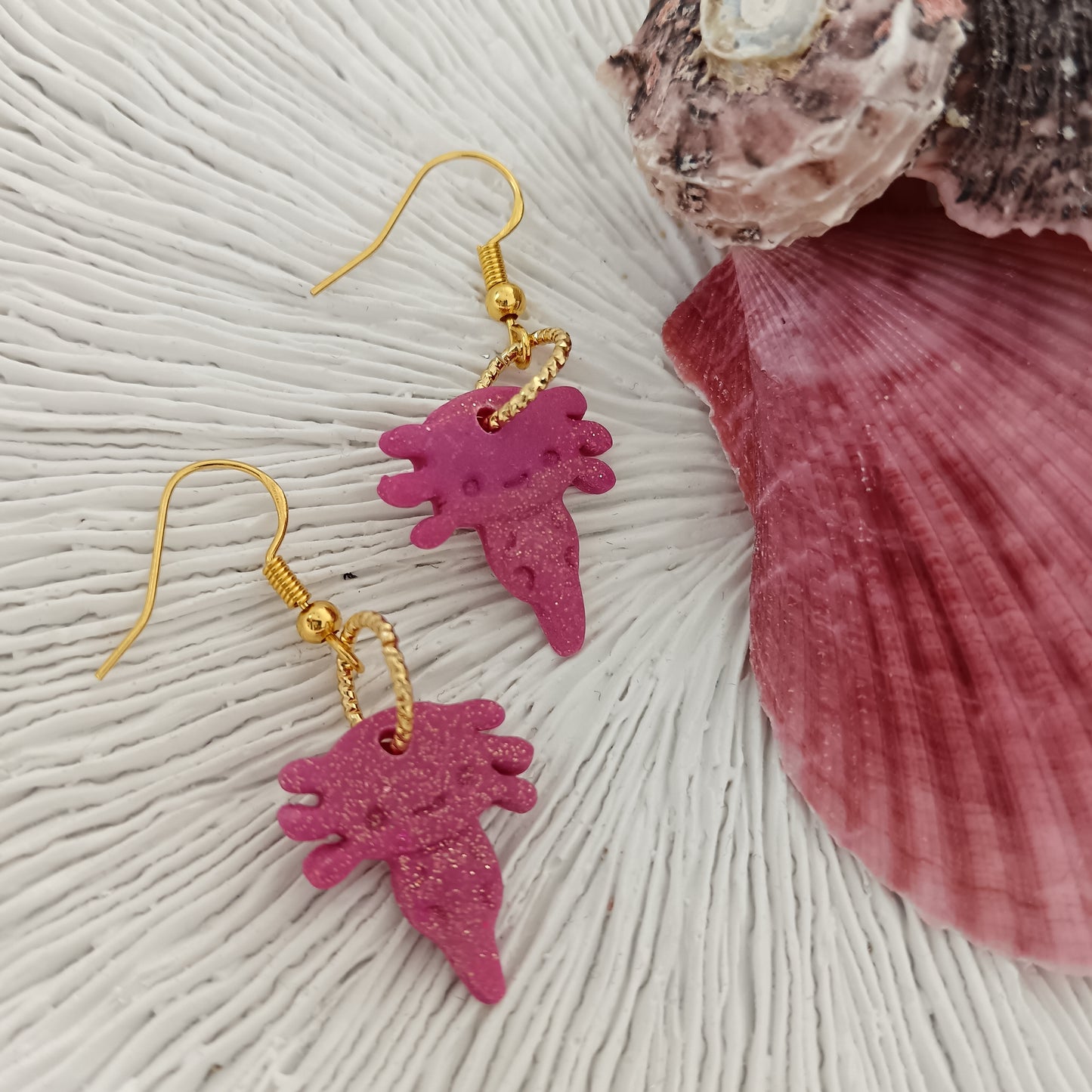 Axolotl Hot Pink Hook Earrings