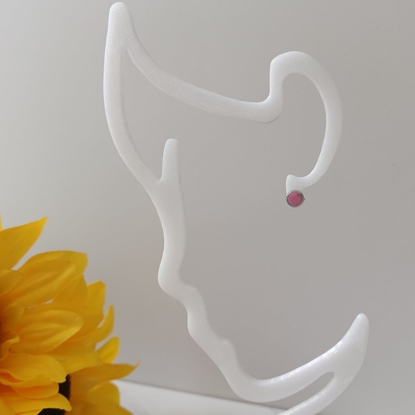 Micro Hot Pink Bezel Stud Earrings