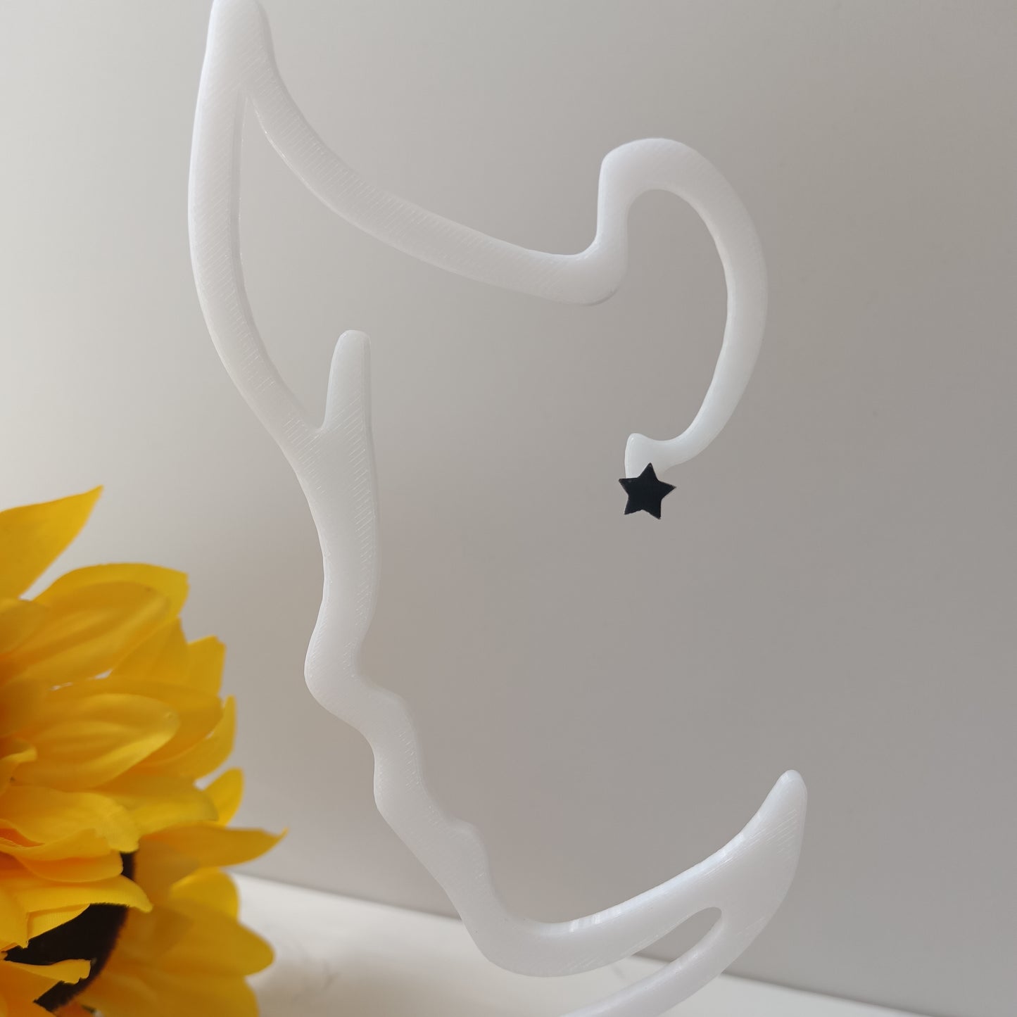 Micro Black Star Bezel Stud Earrings