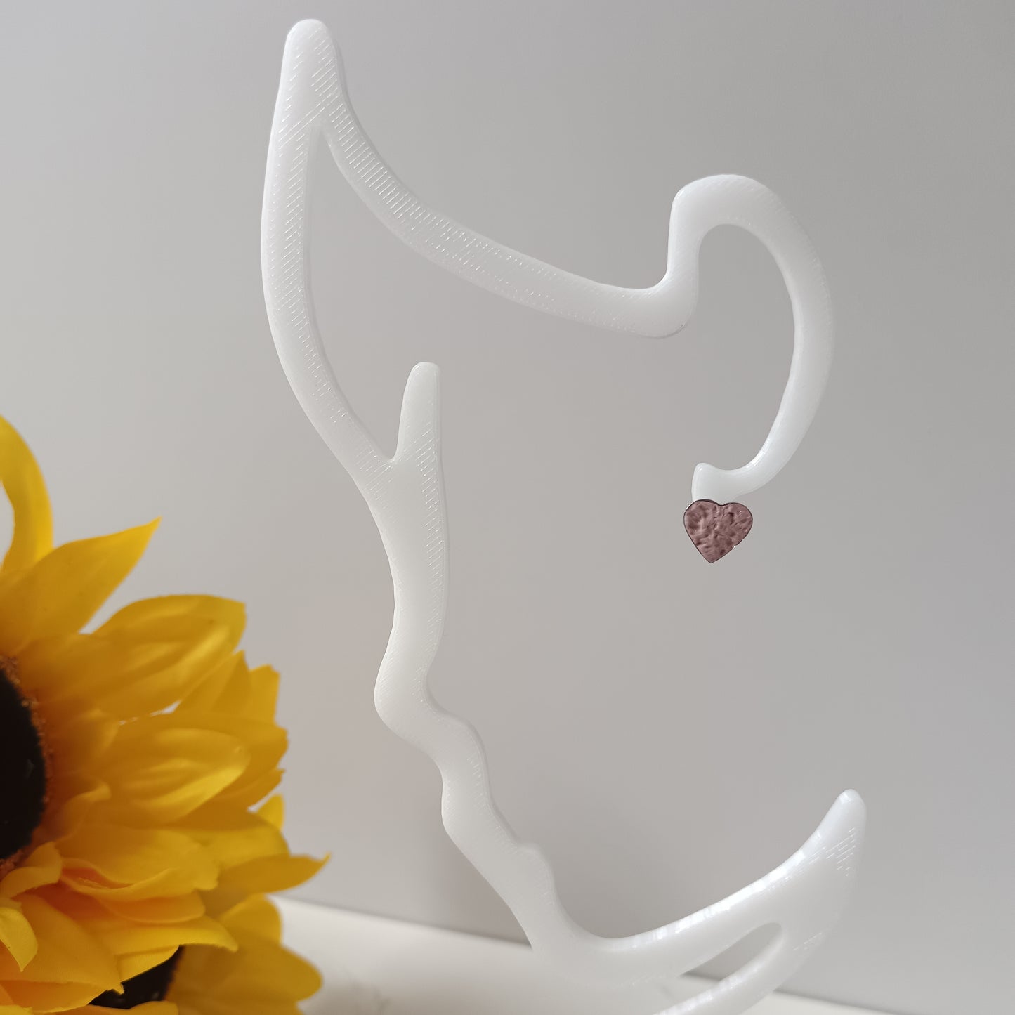 Baby Pink Heart Bezel Stud Earrings