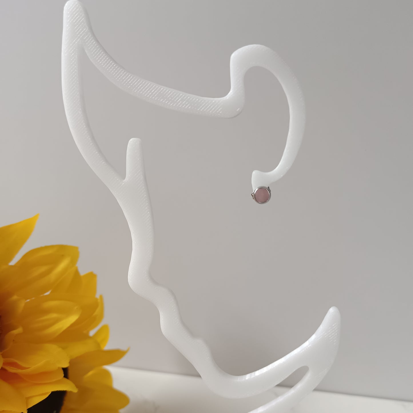 Micro Baby Pink Bezel Stud Earrings