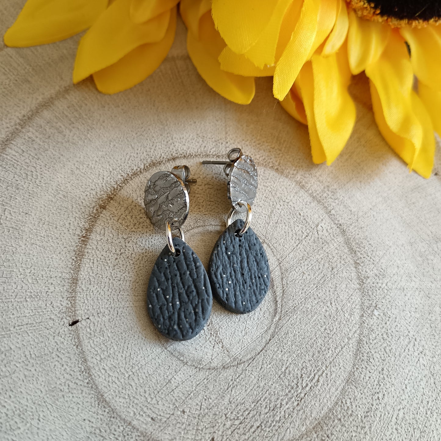 Grey Stud Earrings