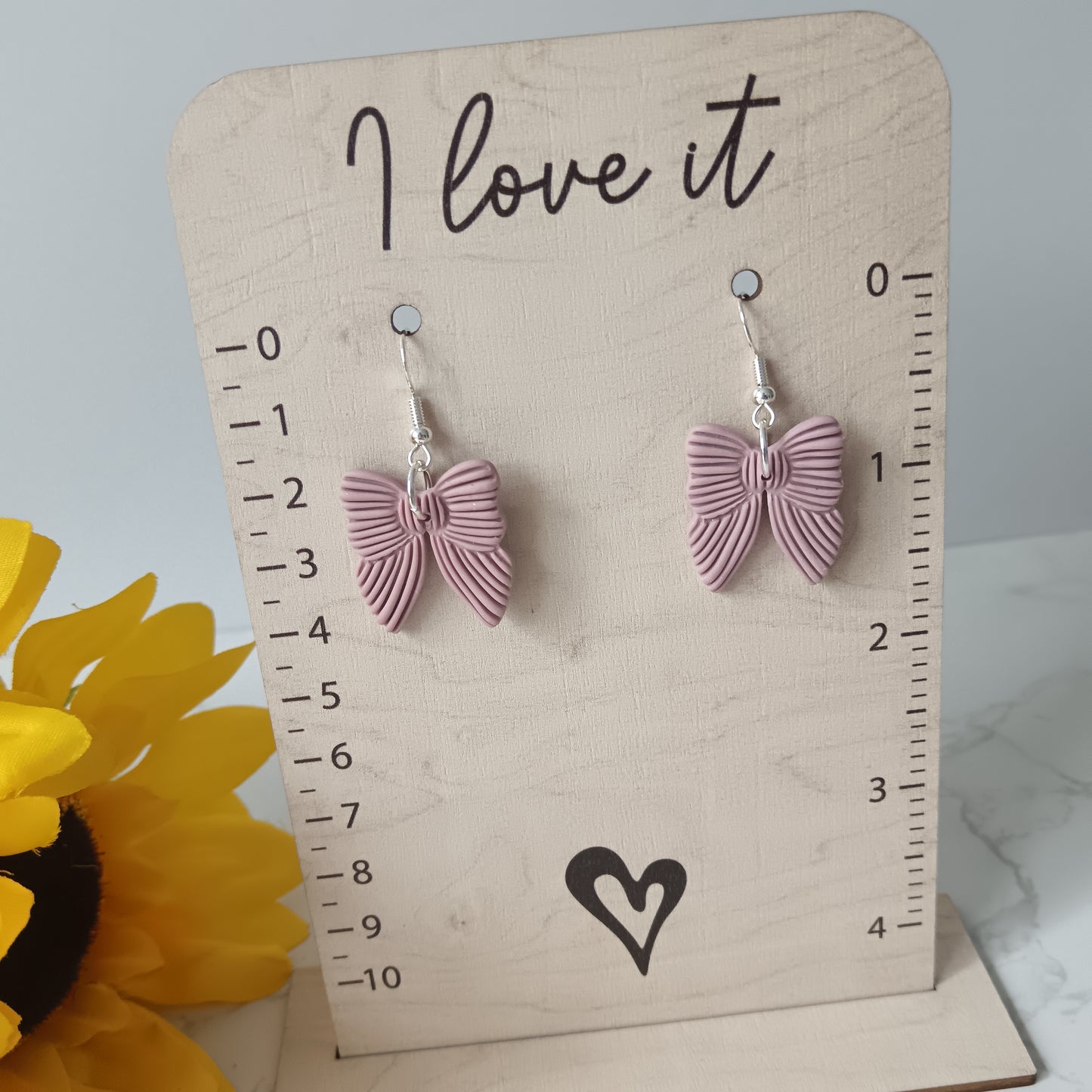 Baby Pink Bow Hook Earrings