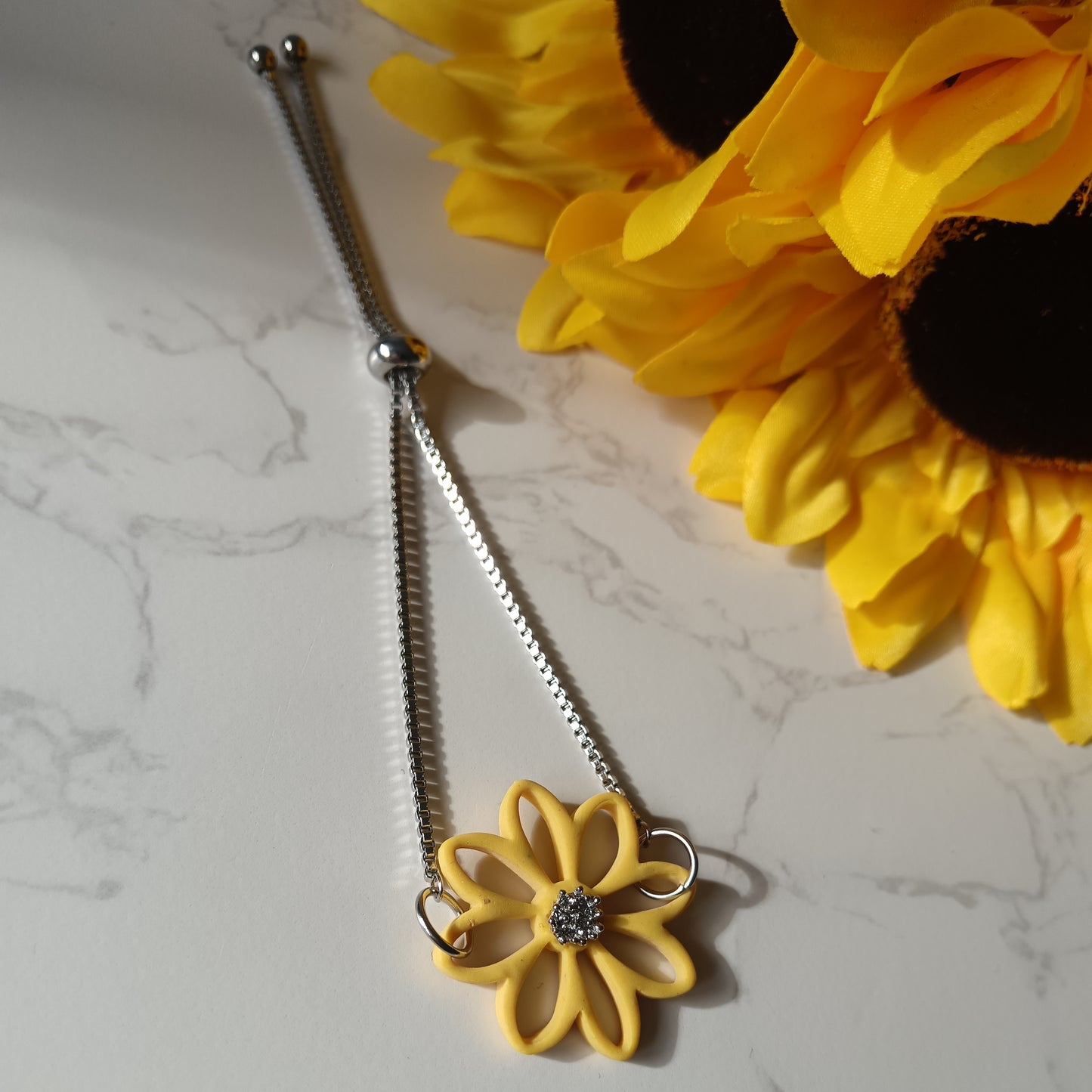 Yellow Daisy Slider Bracelet