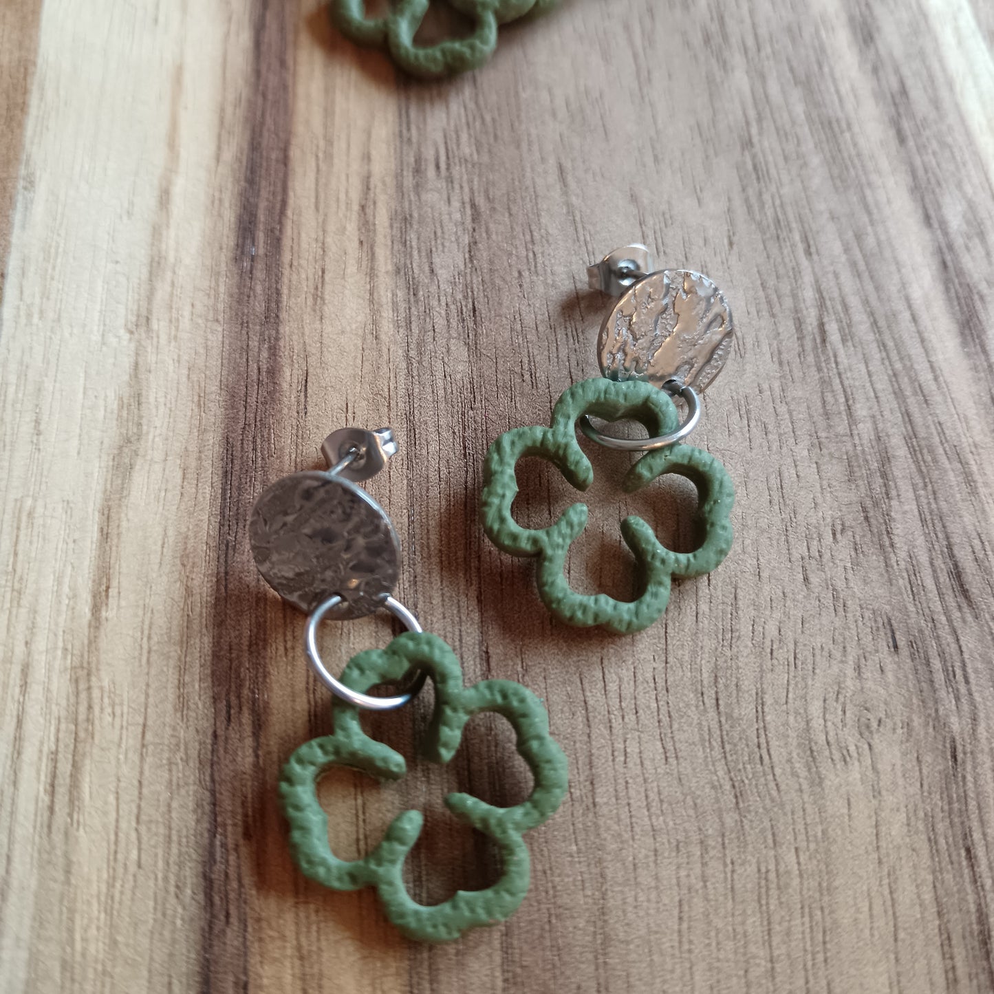 Clover Dangle Stud Earrings