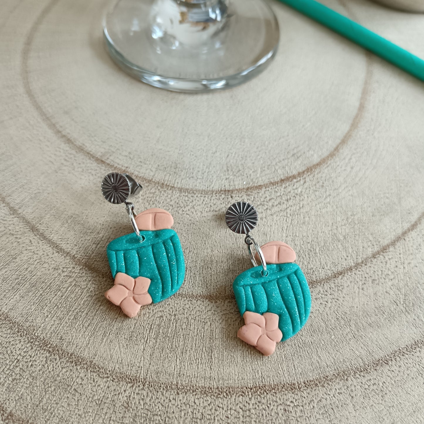 Cocktail Ear Art Stud Earrings