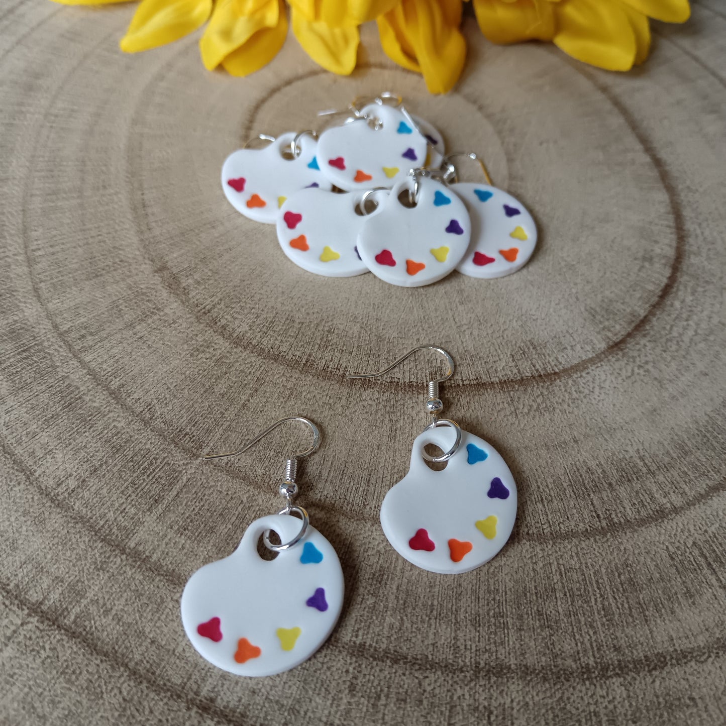 Paint Palette Hook Earrings