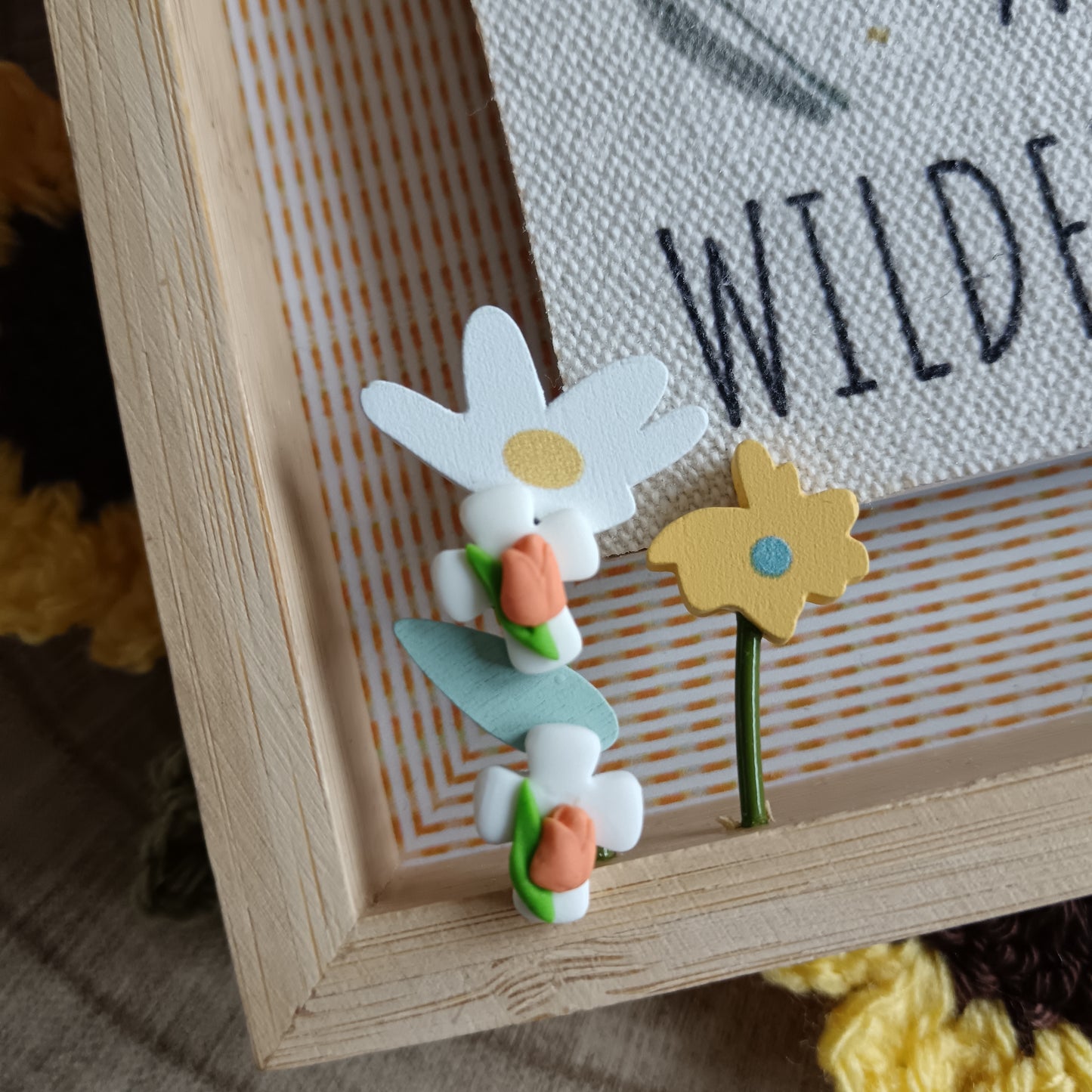 Orange Tulip Cross Stud Earrings