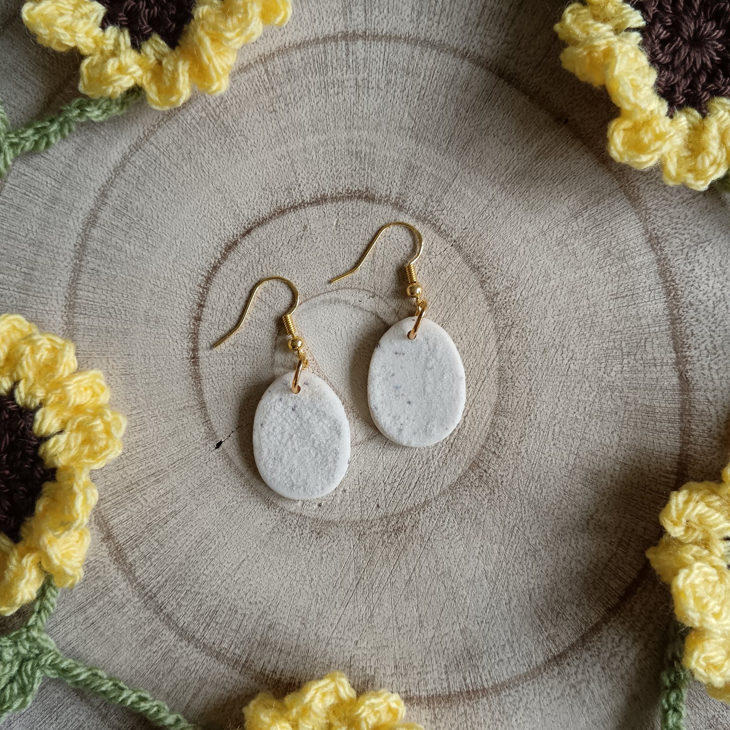 Easter Egg Biscuit Dangle Hook Earrings