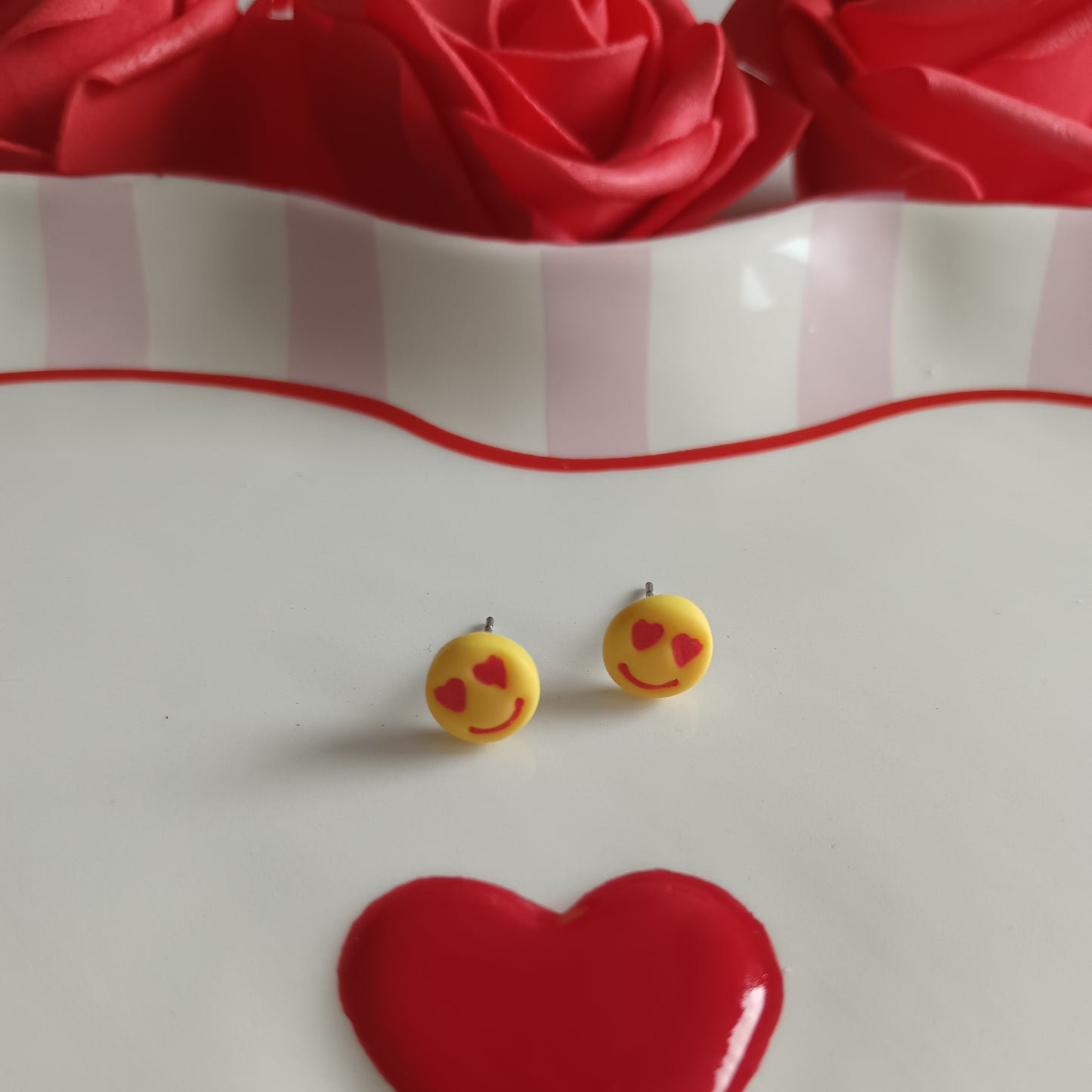Micro Heart Emoji Stud Earrings