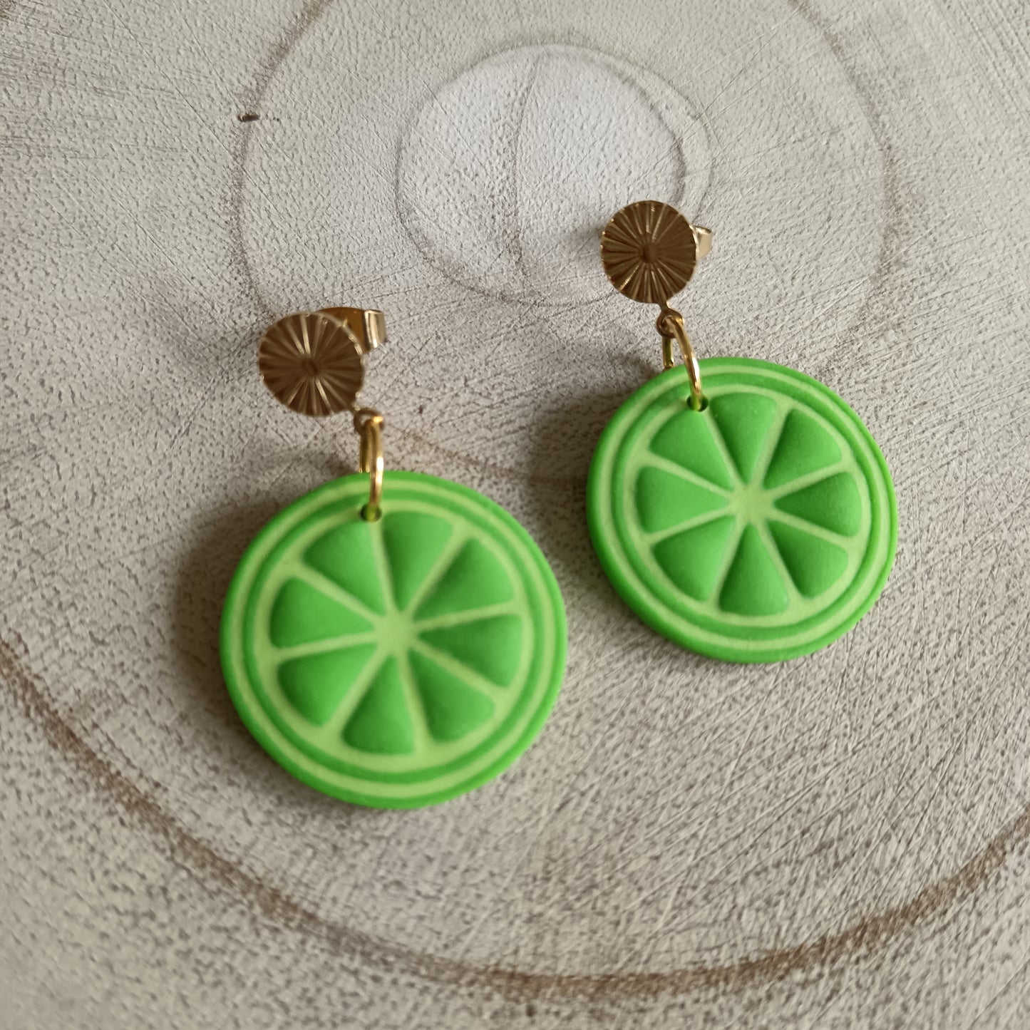 Lime Slice & Half Slice Stud Earrings