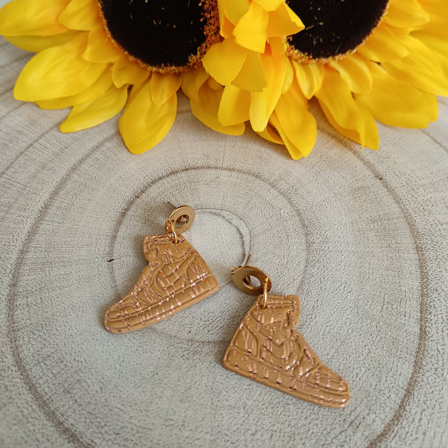 Hi-Top Trainer Orange Glitter Stud Earrings