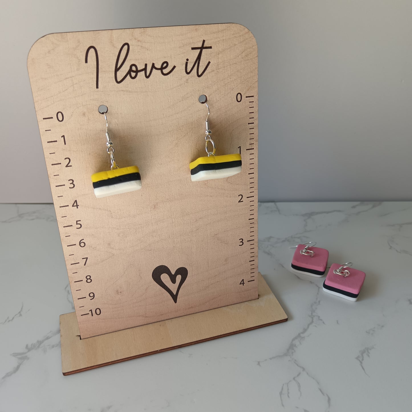 Liquorice Allsorts Yellow Sandwich Hook Earrings