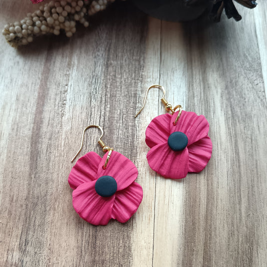 Poppy Gold Hook Earrings