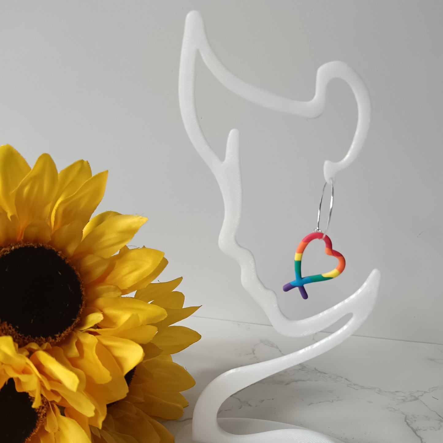 Pride Heart Hoop Earrings
