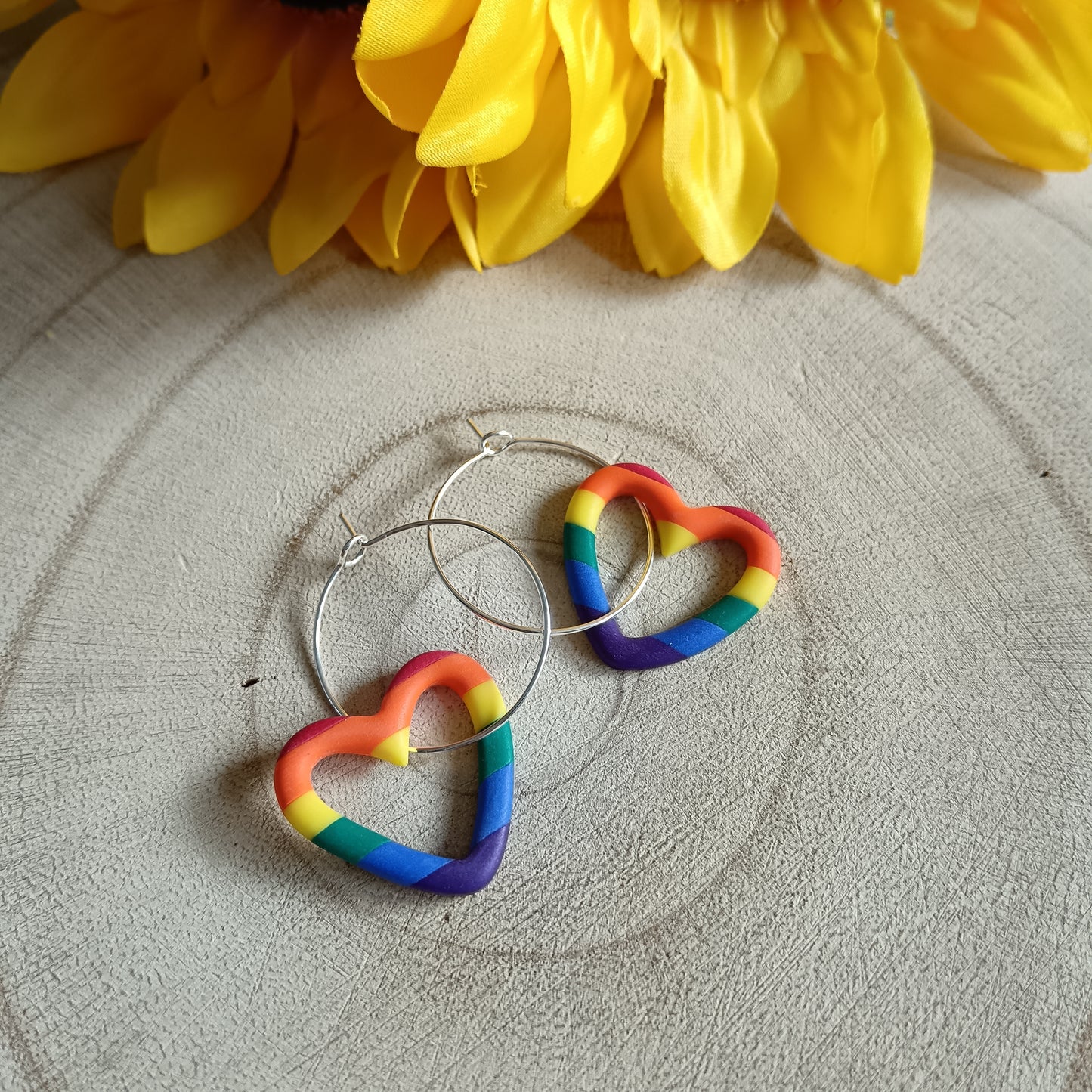 Pride Heart Hoop Earrings