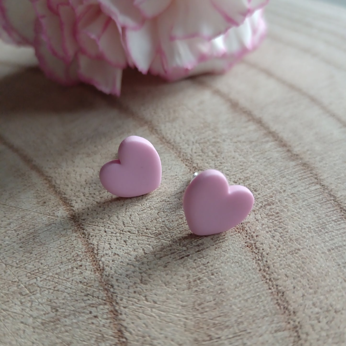 Pink Heart Lucky Charm Stud Earrings