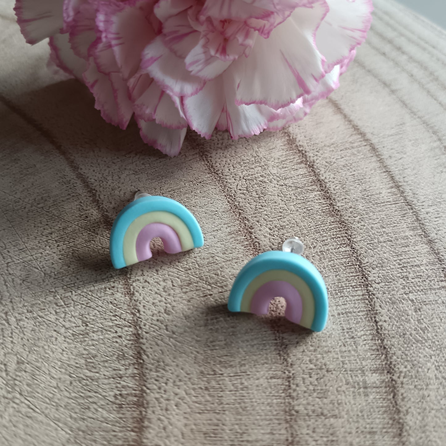 Rainbow Lucky Charm Stud Earrings