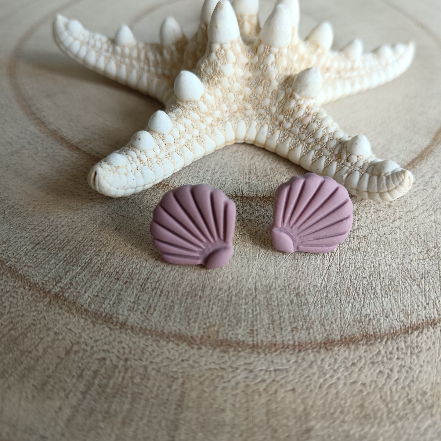 Shell Dusky Pink Stud Earrings