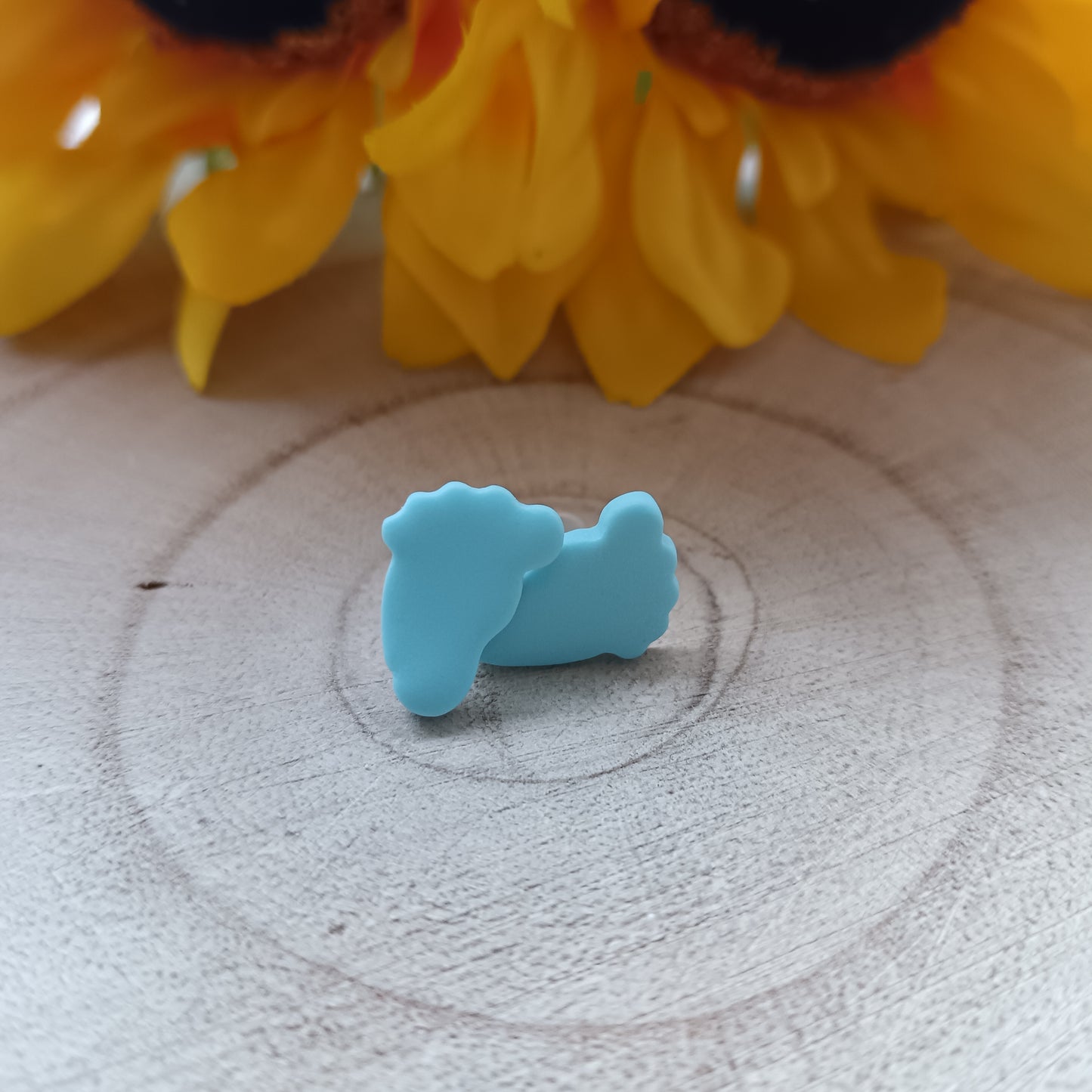 Baby Feet Baby Blue Stud Earrings