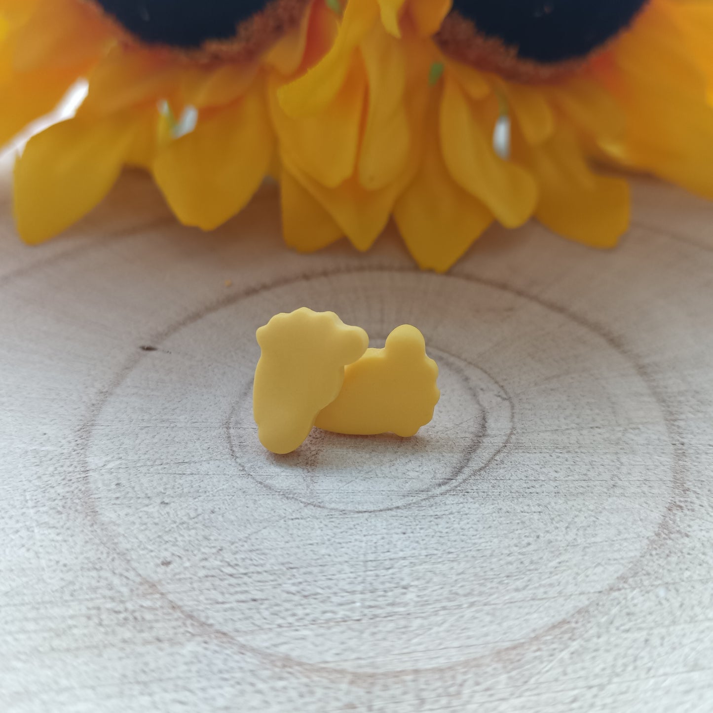 Baby Feet Yellow Stud Earrings
