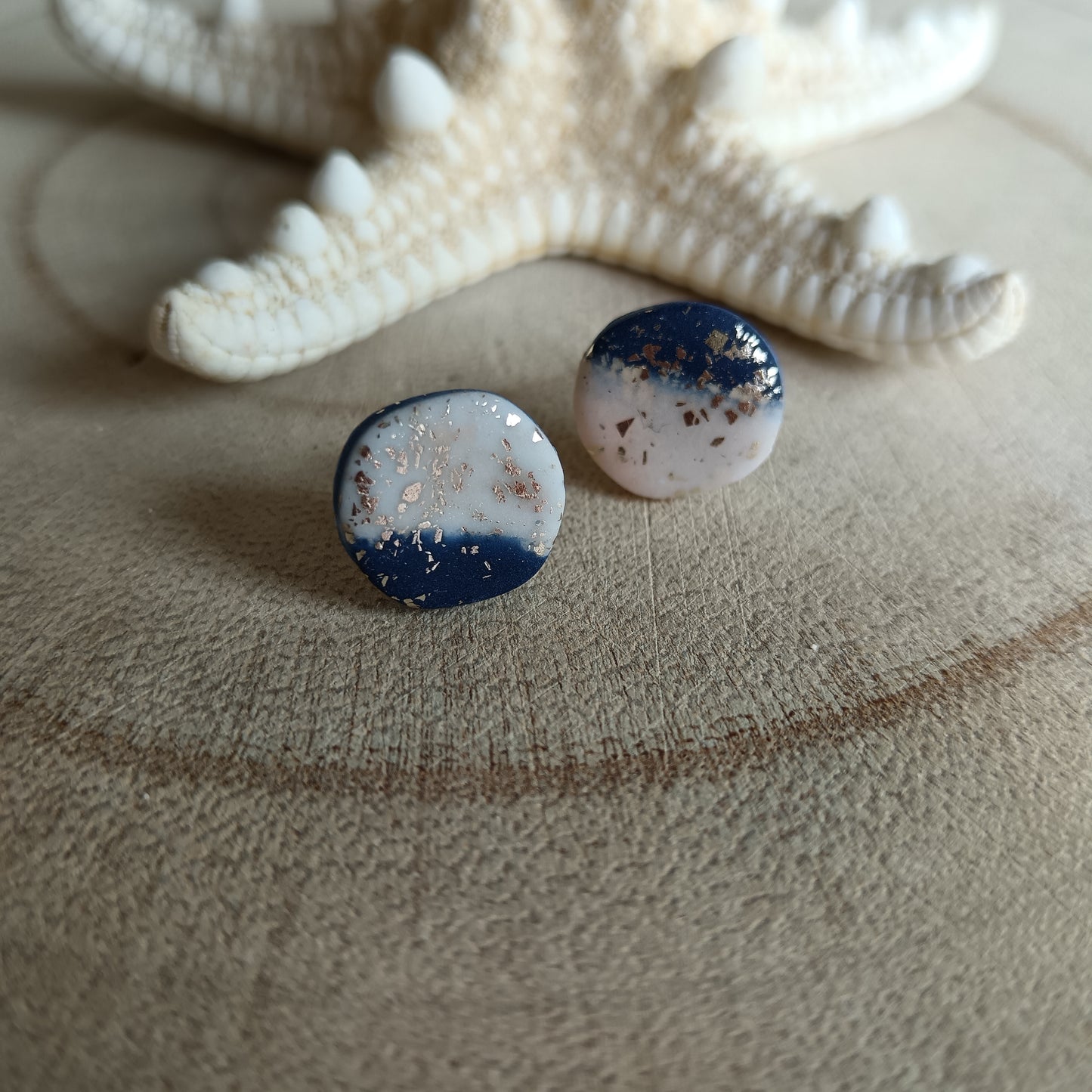 Organic Circle Coastal Tone Stud Earrings
