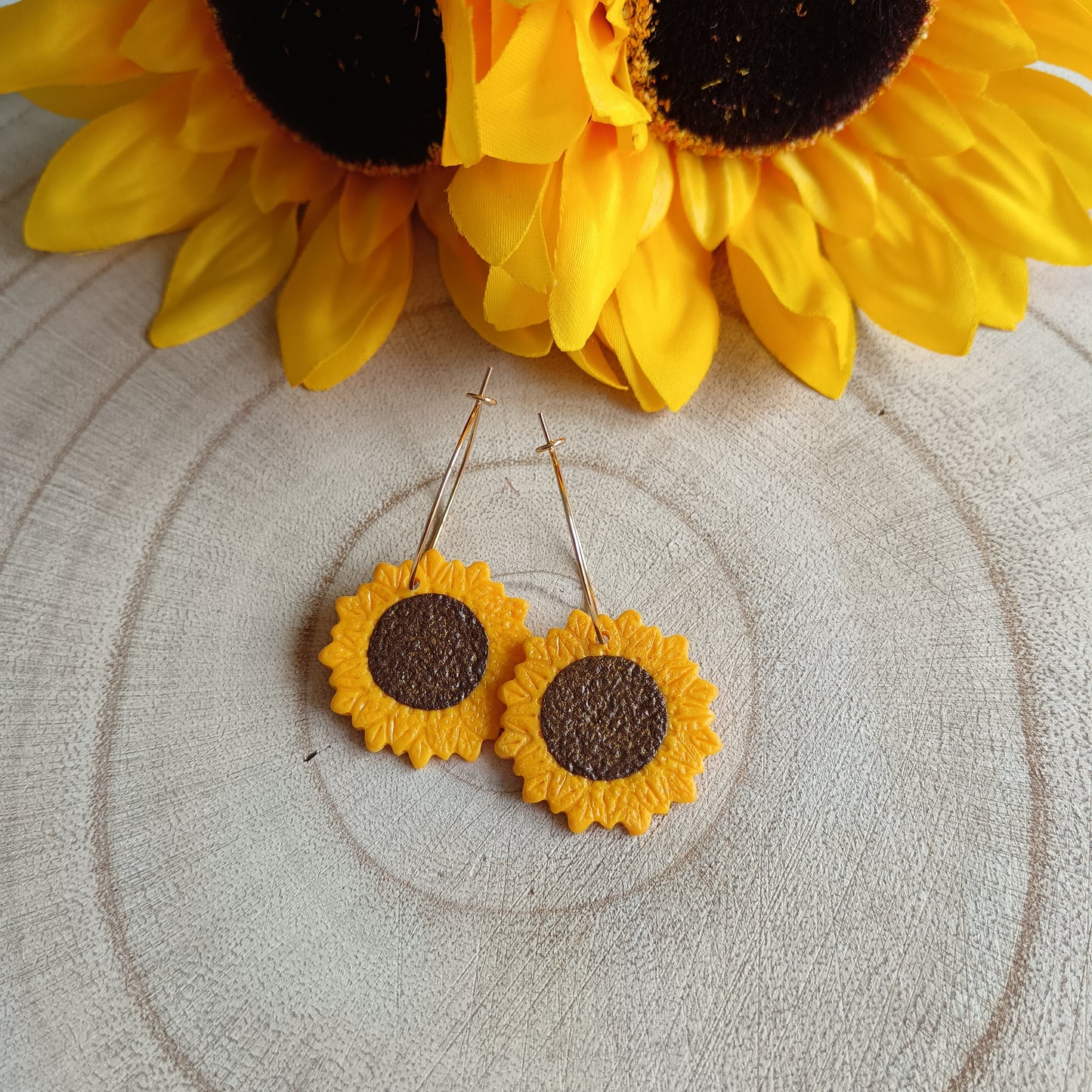Sunflower Hoop Earrings