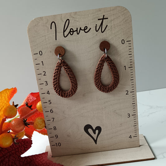 Rattan Drop Dangle Stud Earrings