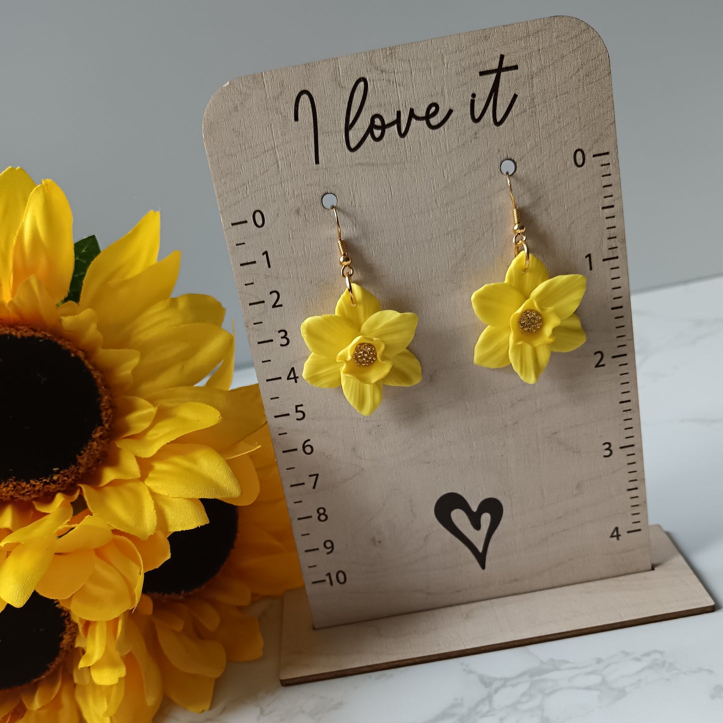 Daffodil Dangle Hook Earrings
