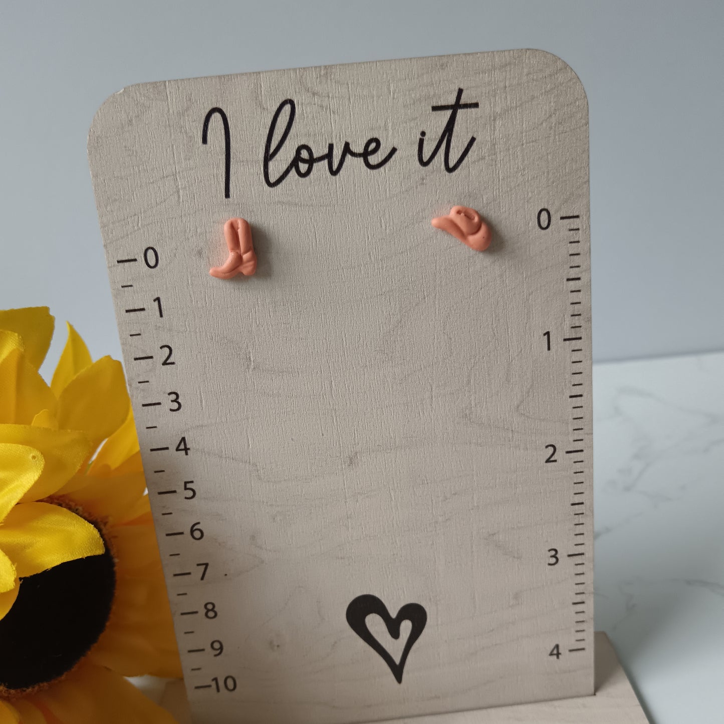 Orange Cowgirl Boot & Stetson Stud Earrings