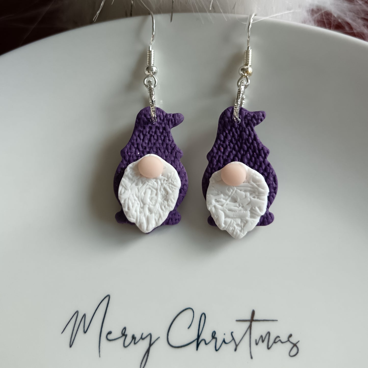 Gonks Purple Hook Earrings