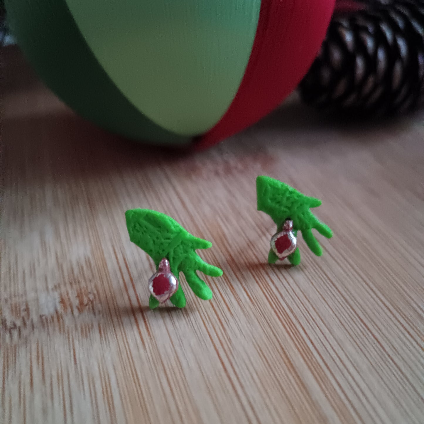 Christmas Grump Bauble Stud Earrings