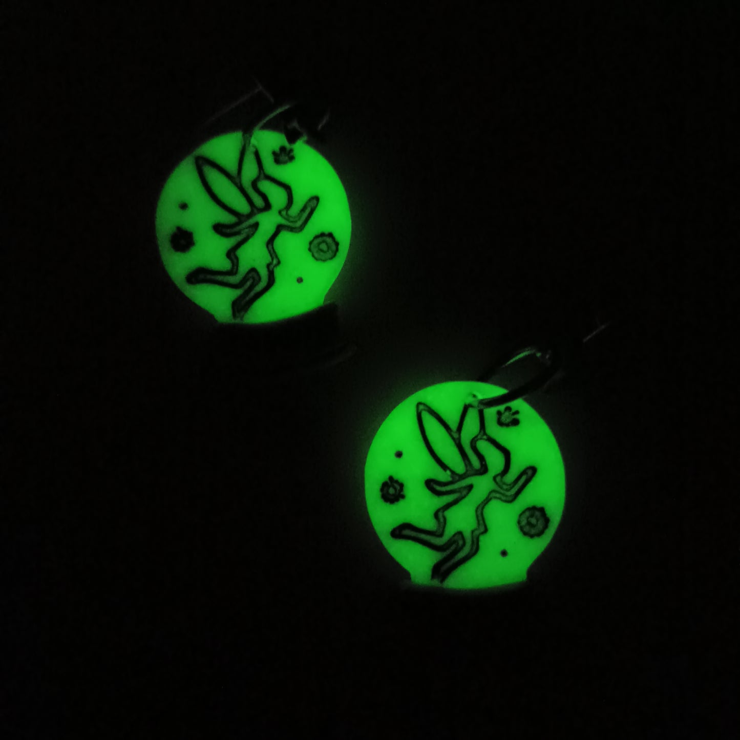Glow In The Dark Christmas Fairy Globe Dangle Stud Earrings