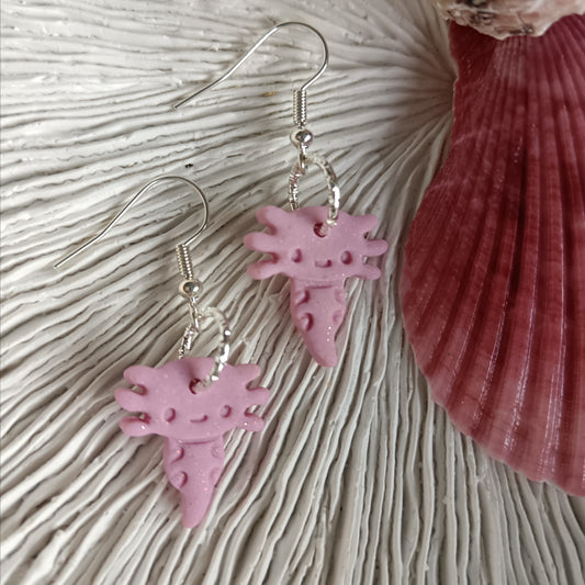 Axolotl Baby Pink Hook Earrings