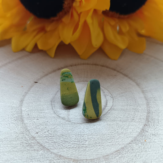 Khaki Ombre Drop Stud Earrings