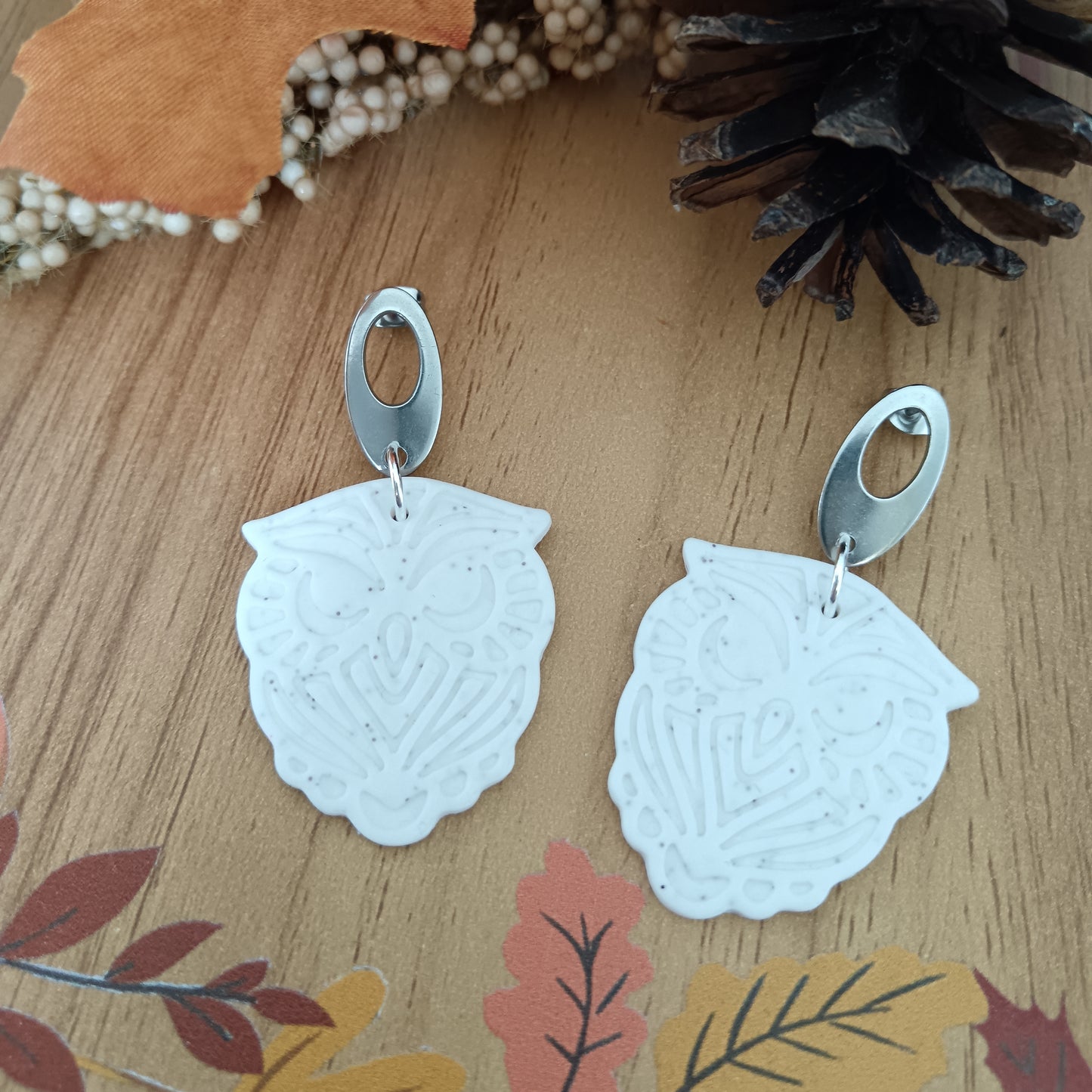 Owl Dangle Stud Earrings