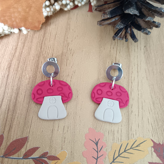 Toadstool Dangle Stud Earrings