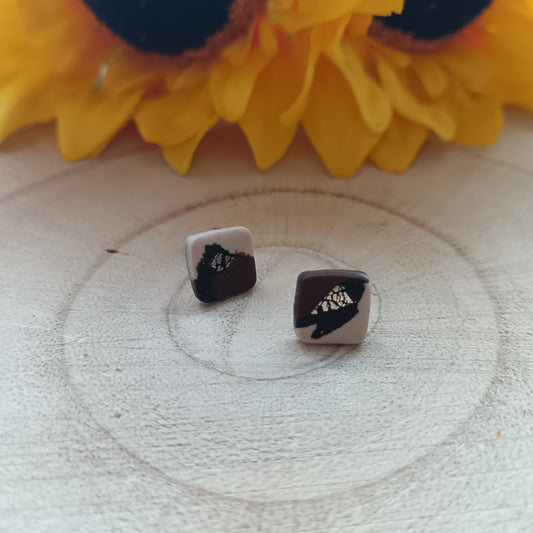 Leopard Print Square Stud Earrings