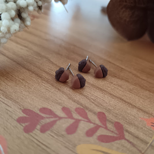 Micro Acorn Stud Earrings