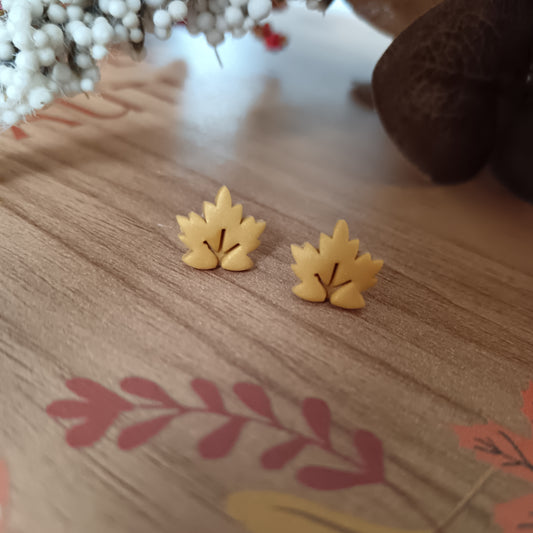Gold Maple Leaf Studs