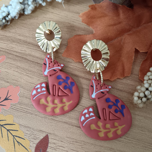 Fox Gold Dangle Studs