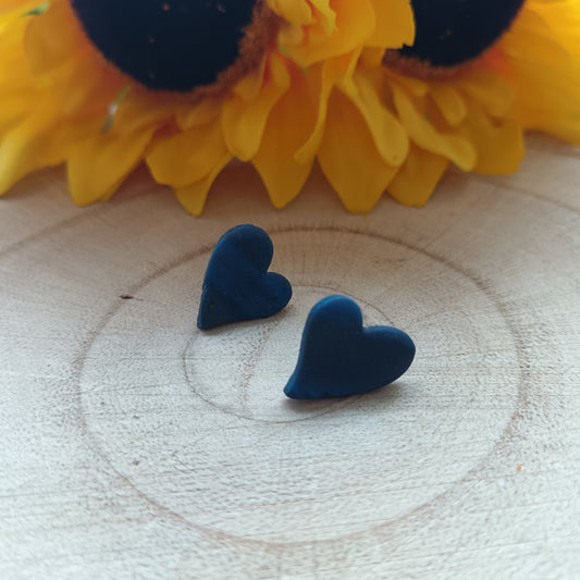 Ombre Blue Heart Stud Earrings