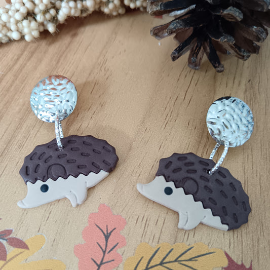 Hedgehog Dangle Stud Earrings