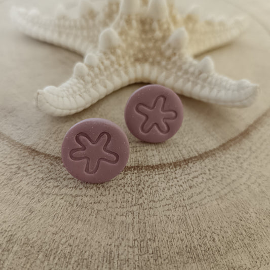 Sand Dollar Dusky Pink Stud Earrings