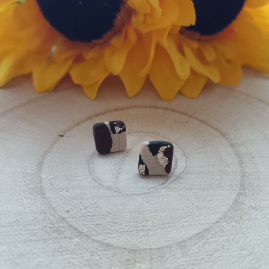 Leopard Print Square Stud Earrings