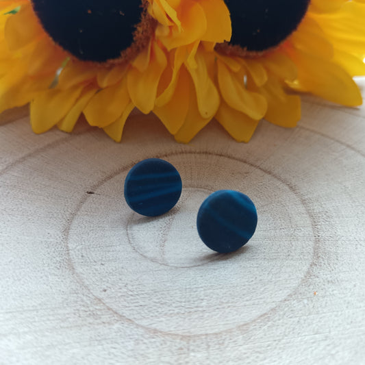 Ombre Blue Circle Stud Earrings