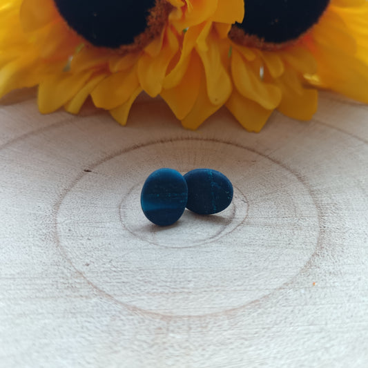 Ombre Blue Oval Stud Earrings