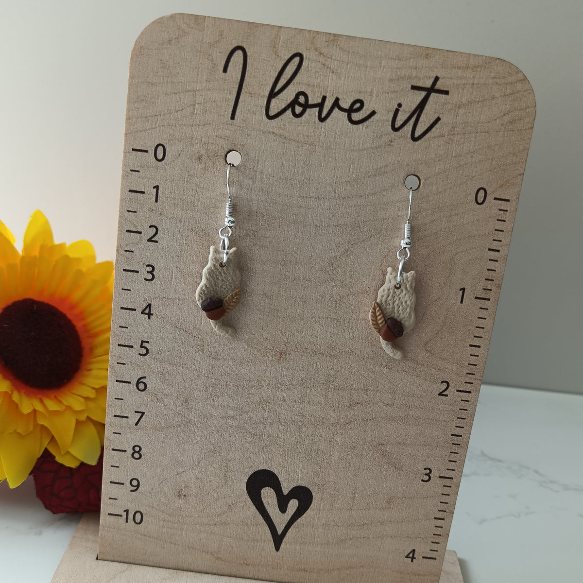Autumn Cat Hook Earrings